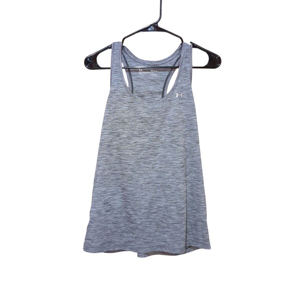 Under Armour Womens Workout Top size Medium Loose Gray Heat Gear Sleeveless